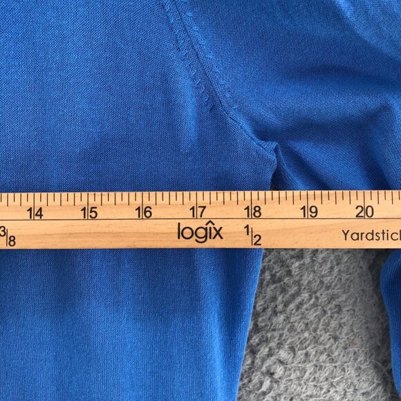 Chicos Sweater Womens 0 US Small Blue Cardigan Open Cropped Knit Stretch Casual - Picture 7 of 9